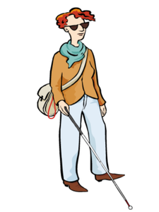 Frau, blind
