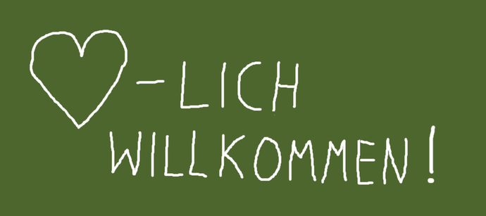 Zeichnung 'Herzlich Willkommen'