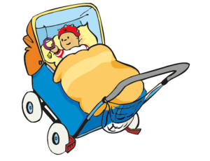 Baby in Kinderwagen